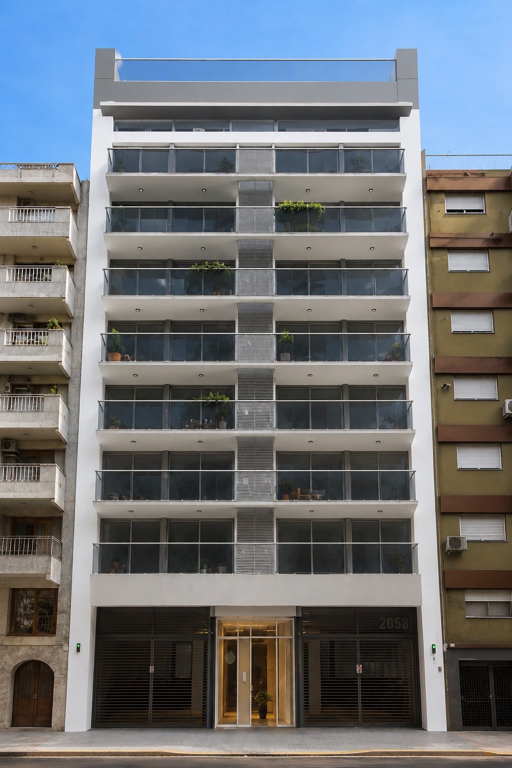 Fachada exterior del edificio Araoz 2060 en Palermo