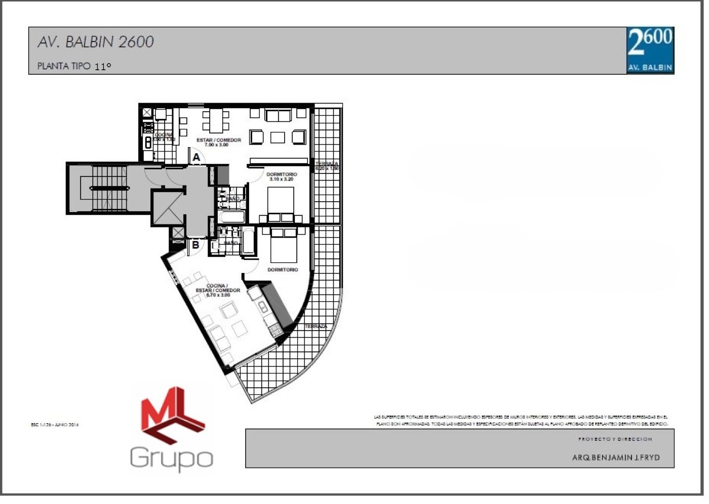 Planta 11° — Unidades con terraza privada