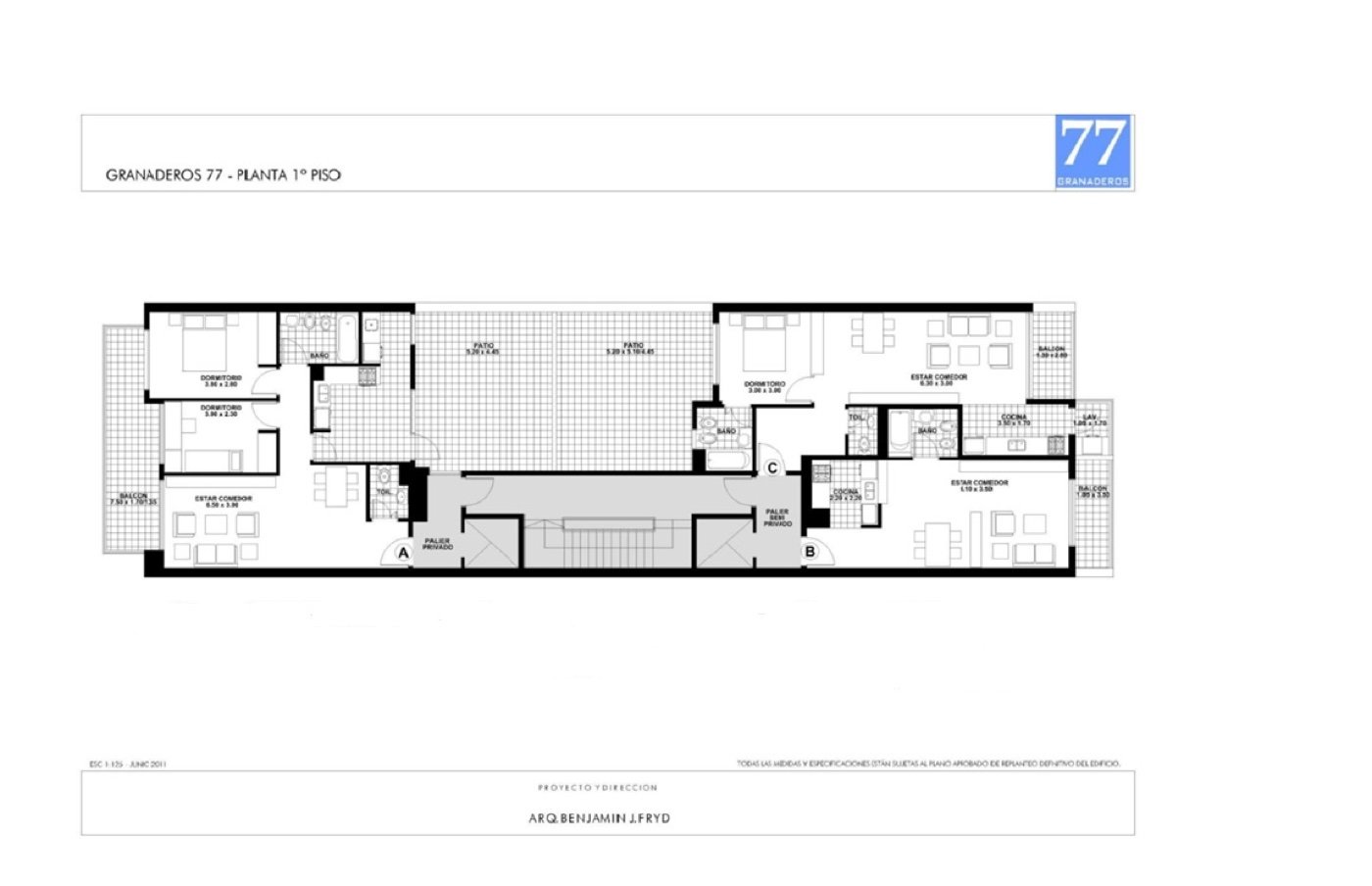 Planta 1° Piso — Granaderos 77