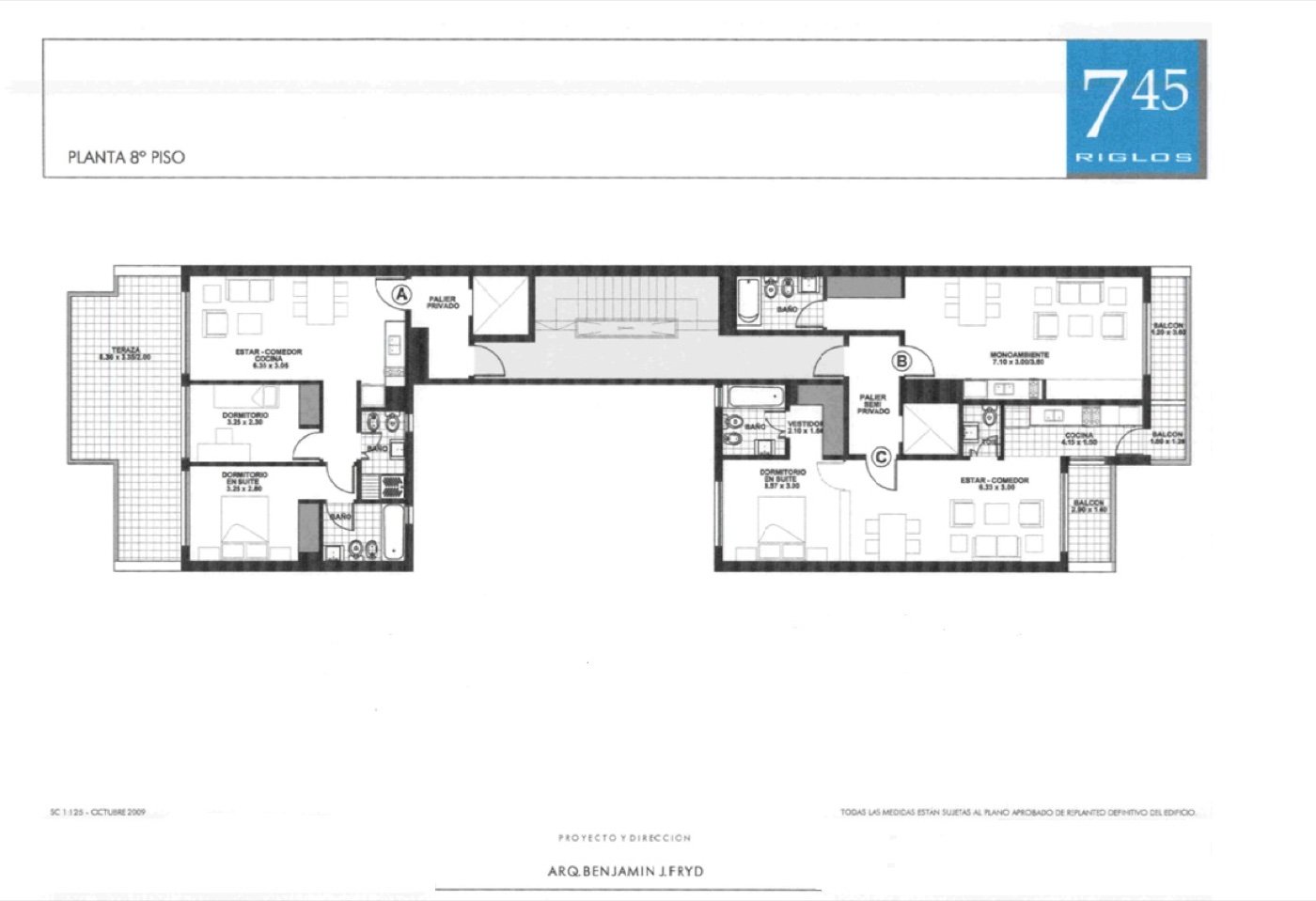 Planta 8° Piso de Riglos 745